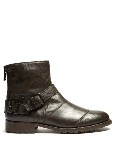 Belstaff Trialmaster Waxed Leather Short Boots In Brown