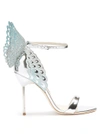 Sophia Webster 'evangeline' 3d Glitter Angel Wing Mirror Leather Sandals In Pale Blue