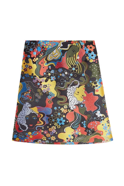 Mary Katrantzou Silk Blend Jacquard Skirt In Multicolored