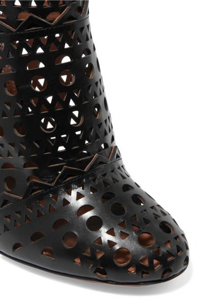 Shop Alaïa Laser-cut Leather Ankle Boots