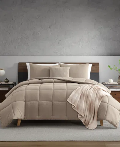 Kenneth Cole Reaction Solid Washed Microfiber Comforter Set In Neutral