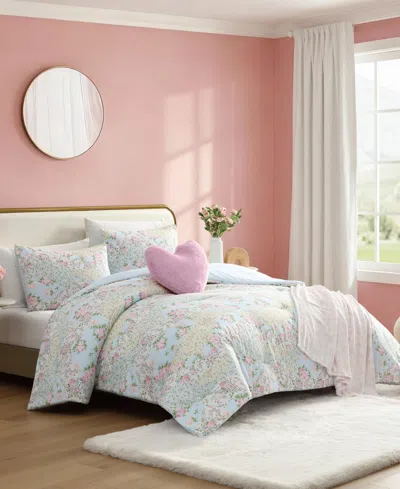 Betsey Johnson Patchwork Floral Microfiber Comforter Set In Multi