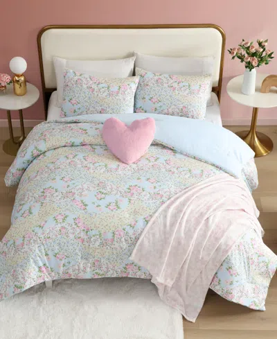 Betsey Johnson Patchwork Floral Microfiber Comforter Set In Multi