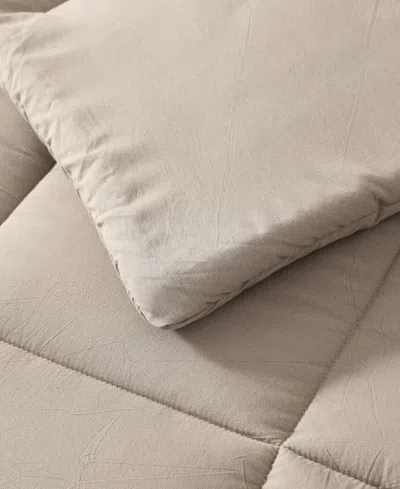Kenneth Cole Reaction Solid Washed Microfiber Comforter Set In Neutral