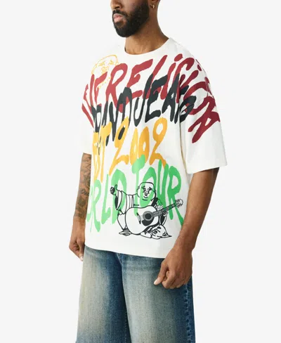 True Religion Oversized Fit Graffiti Tee In Multi