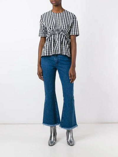 Shop Marques' Almeida Frayed Flared Jeans In Blue