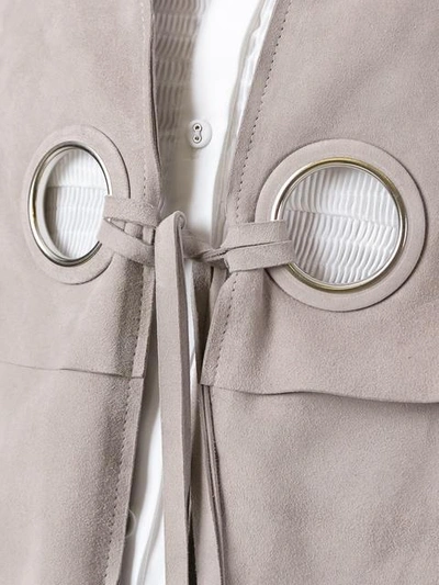 Shop Drome Dove Leather Coat - Neutrals