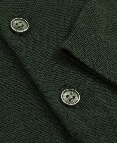 Reiss Kale Green Manor Merino Wool Short-sleeve Polo Shirt