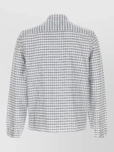 Prada Shirt Checked Pattern Chest Pocket Long Sleeves In Blue | ModeSens