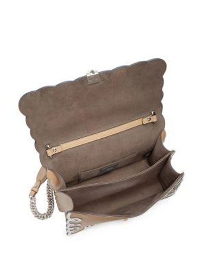 Shop Fendi Kan I Leather Chain Shoulder Bag In Tan