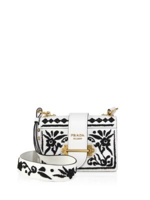 prada embroidered cahier bag