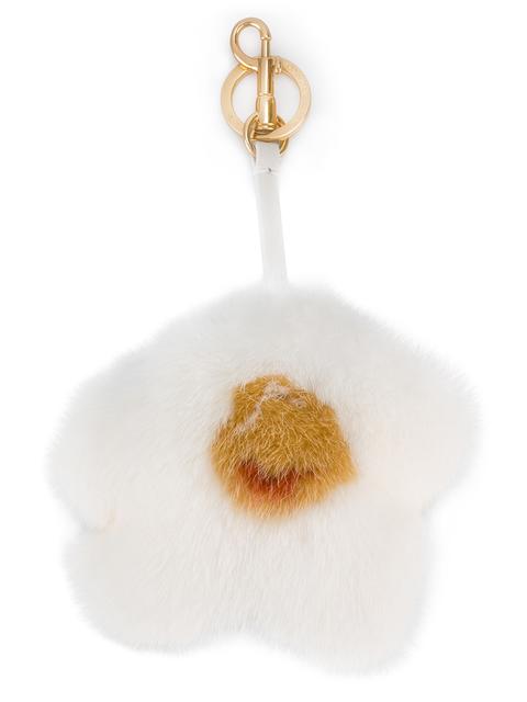 Anya Hindmarch Build A Bag Genuine Mink Fur Tassel Bag Charm In White ...