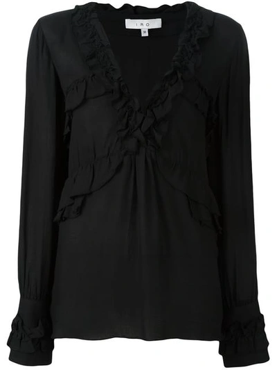 Iro Ophey Volant Blouse In Black
