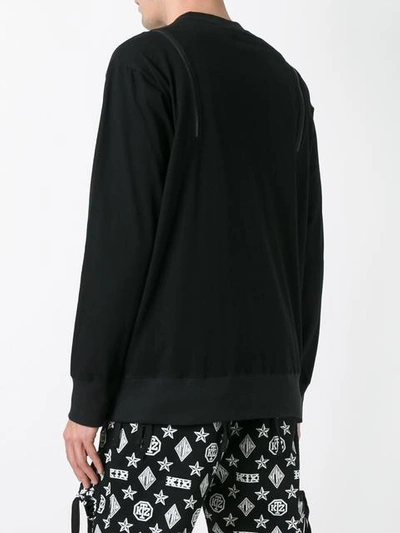Shop Ktz Embroidered Logo Zip-up Sweatshirt - Black