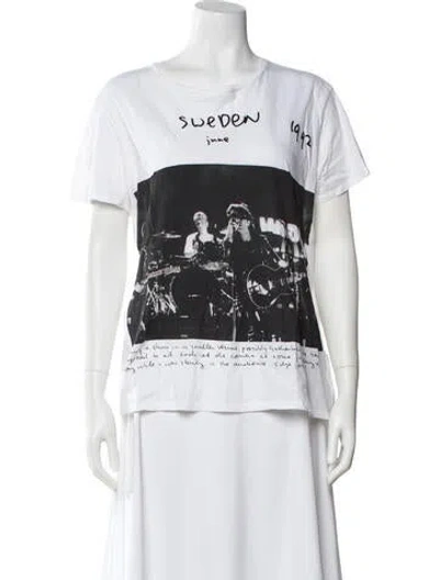 Pre-owned R13 Graphic Print Crew Neck T-shirt In White