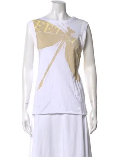 Pre-owned Dorothee Schumacher Graphic Print Crew Neck T-shirt In Neutral