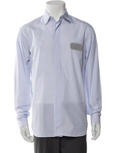 Pre-owned Dior Men 2023 Striped Dress Shirt In Blue