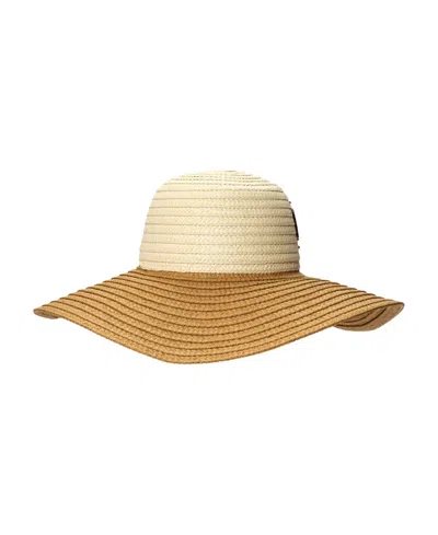 Ralph Lauren Leather Woven Sun Hat In Brown