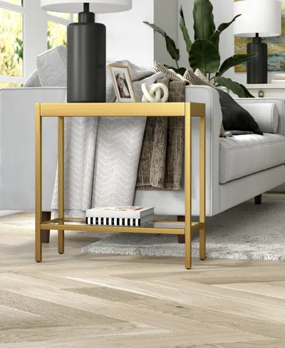 Hudson & Canal Alexis 24" Wide Rectangular Side Table In Gold