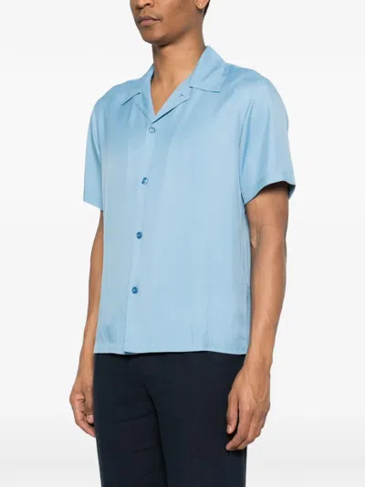 Sandro Buttoned Sky Blue Shirt In Blue