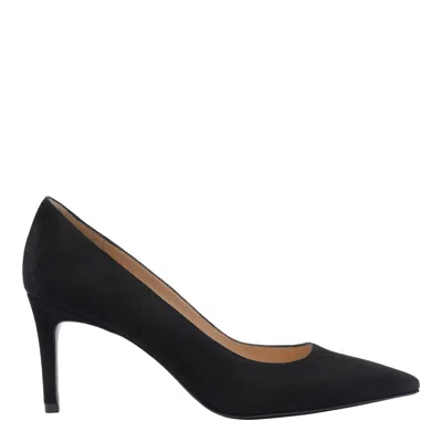 Stuart Weitzman Anny 70 Pointed-toe Suede Court Shoes In Black