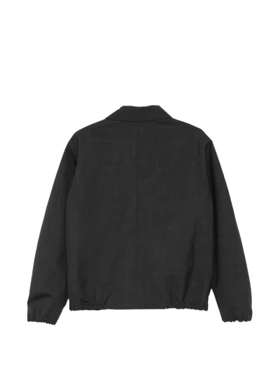 Auralee Nylon Silk Blend Jacket Front Zip In Black
