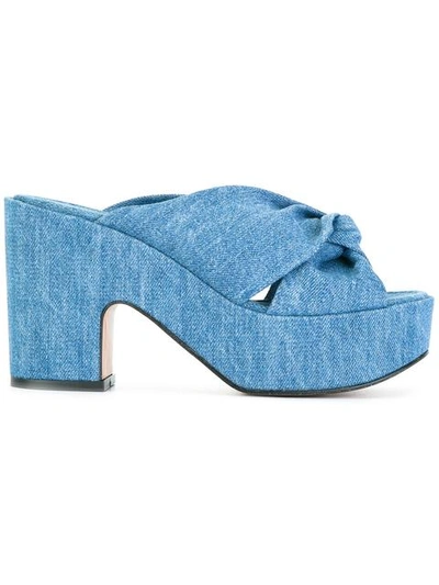 Shop Robert Clergerie Esther Denim Sandals In Blue