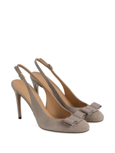Ferragamo Vara Bow Slingback In Neutral