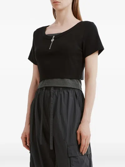 Izzue Zip T-shirt In Black
