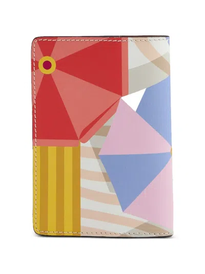 Lancel Beach Geometric-pattern Leather Passport Holder In Multi