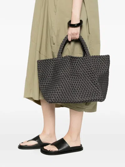 Marrea Medium Slate Whisper Woven Handle Tote Bag In Black
