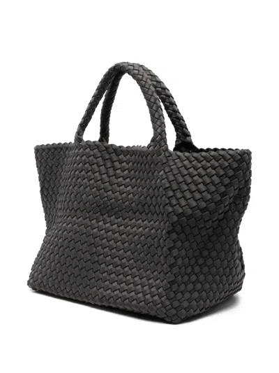 Marrea Medium Slate Whisper Woven Handle Tote Bag In Black