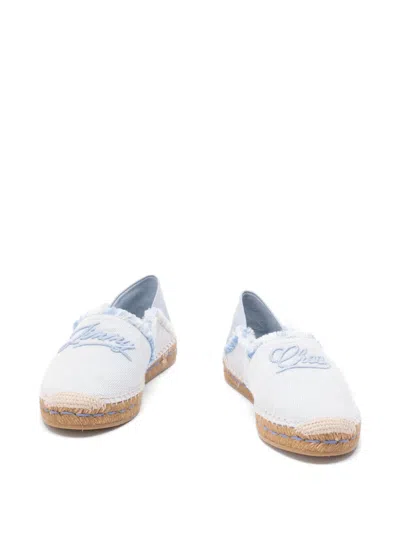 Jimmy Choo Avi Embroidered Canvas Espadrilles In Blue