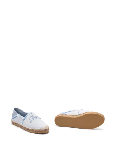 Jimmy Choo Avi Embroidered Canvas Espadrilles In Blue