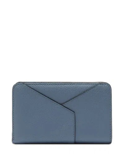 Lancel Enveloppe Rectangular Zip Wallet In Blue