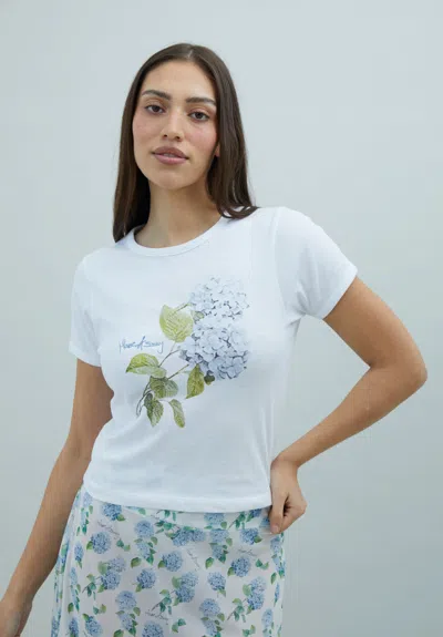 House Of Sunny Hydrangea Baby Tee In White