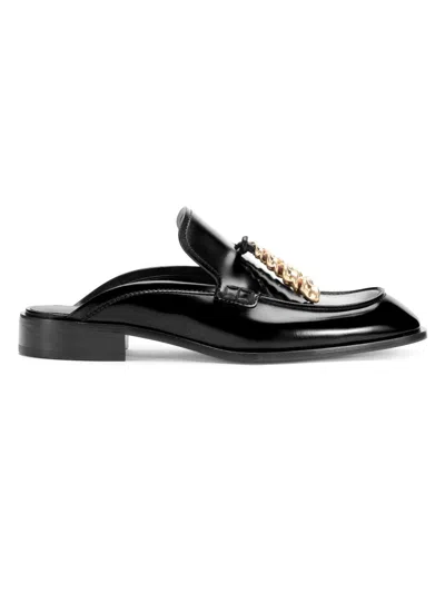 Loewe Black Leather Loafers