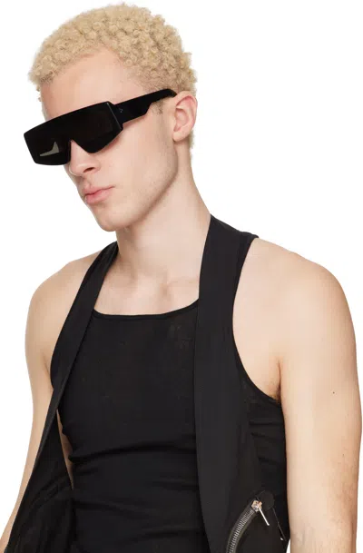 Rick Owens Phleg Rectangular Sunglasses In Black
