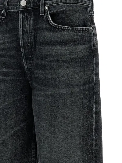 Agolde Anson Buttoned Shorts In Black