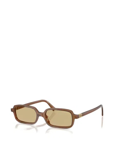 Miu Miu 51mm Rectangular Sunglasses In Brown