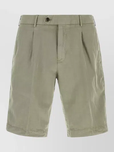 Pt Torino Green Solid Shorts In Green