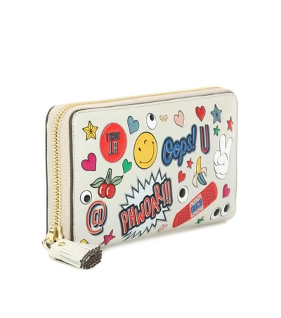 Shop Anya Hindmarch Large Zip-around Printed Leather Wallet In Chalk Circus