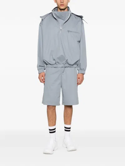 Rier Elasticated Cotton Bermuda Shorts In Gray