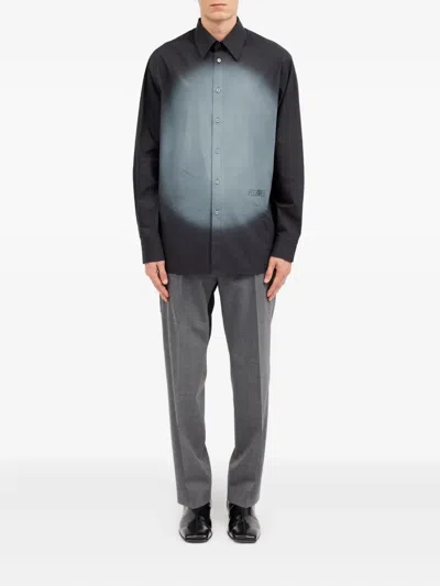 Mm6 Maison Margiela Straight Shirt Collar Long Sleeves Printed Detail In Multi