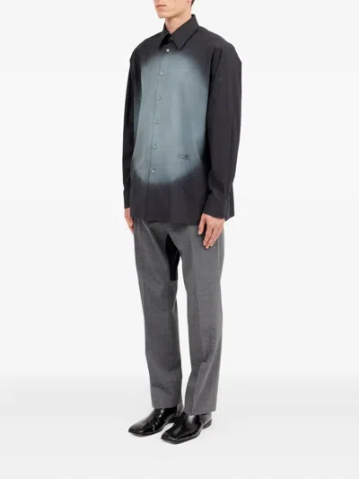 Mm6 Maison Margiela Straight Shirt Collar Long Sleeves Printed Detail In Multi