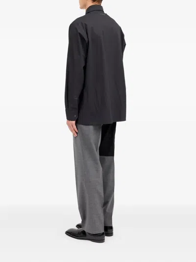 Mm6 Maison Margiela Straight Shirt Collar Long Sleeves Printed Detail In Multi
