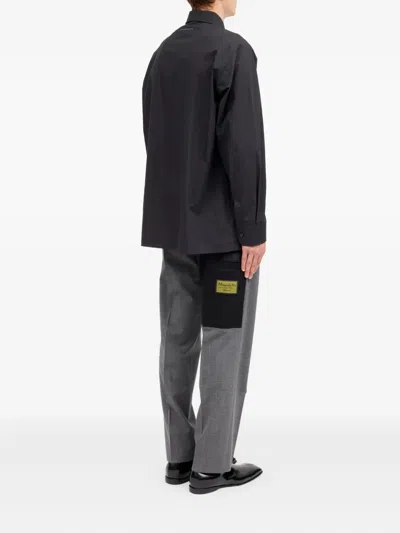 Mm6 Maison Margiela Straight Shirt Collar Long Sleeves Printed Detail In Multi