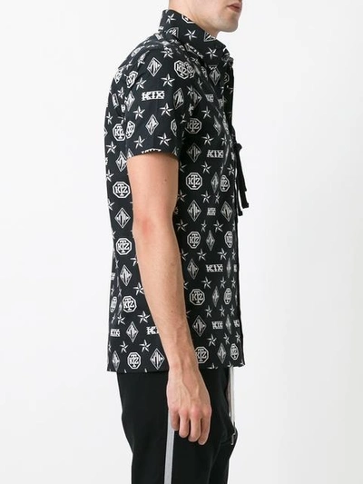 Shop Ktz Monogram Print Shortsleeved Shirt In Black