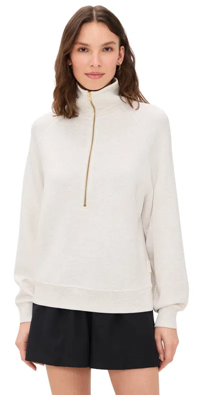 Varley Womens Ivory Marl Davidson Relaxed-fit Stretch-woven Sweatshirt In Multi