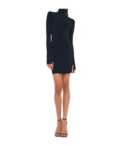 Norma Kamali Pickleball Ruched Stretch-jersey Mini Dress In Black